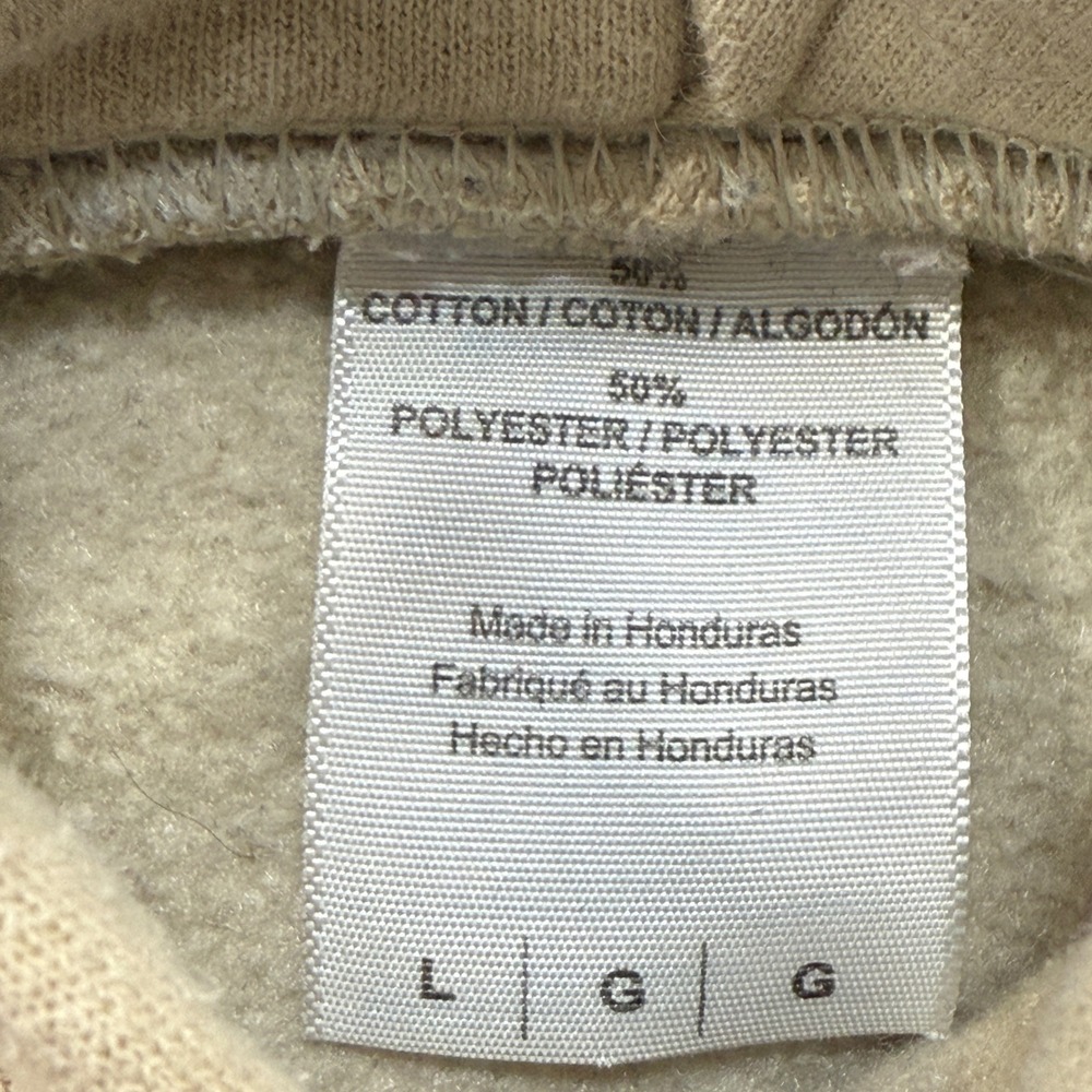 Fear of God Hoodie Mens‎ Large Sand Beige Sandcastle Kings Gothic Graphic Fleece - Picture 3 of 11